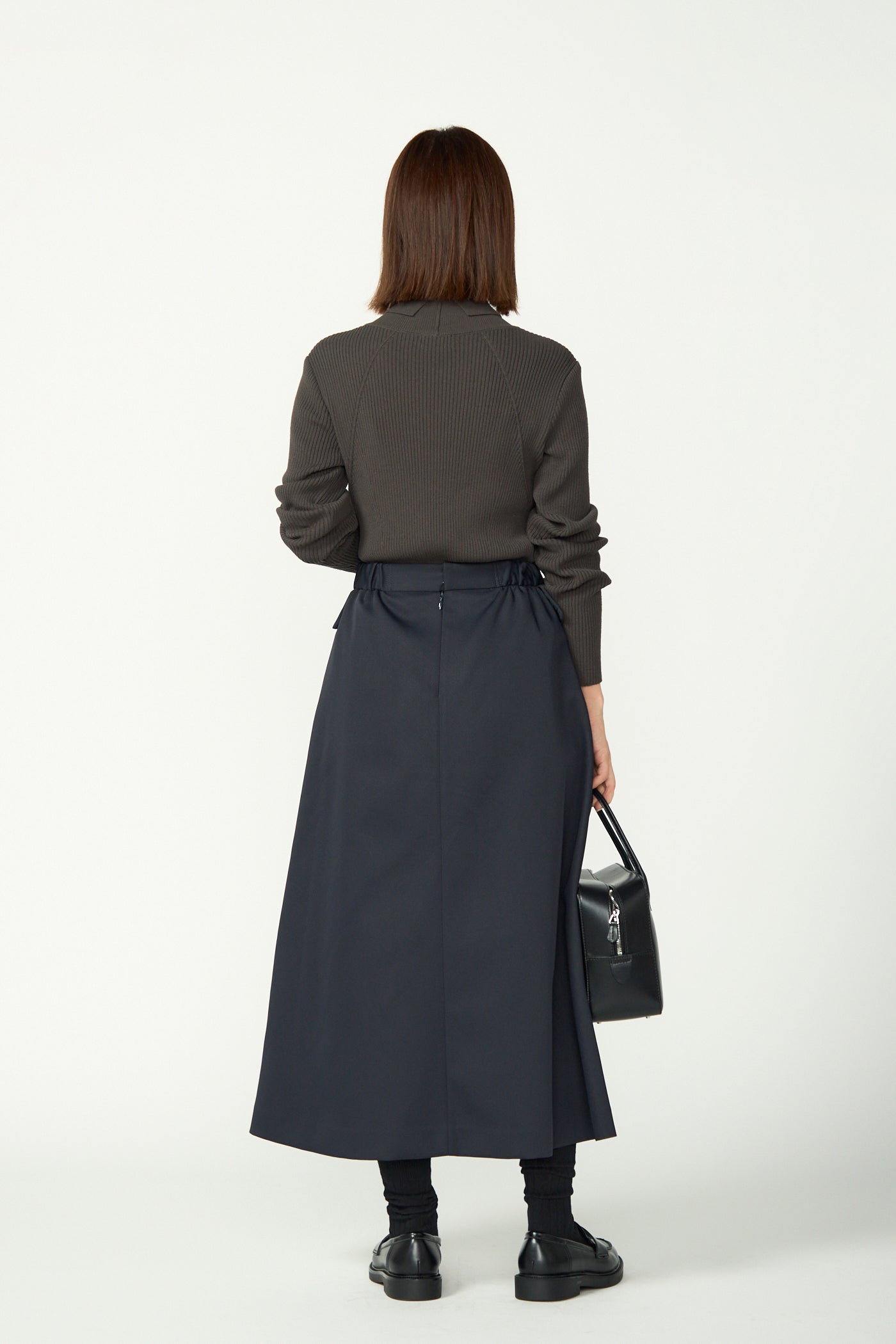 Pleasant rib turtle sweater (Charcoal)