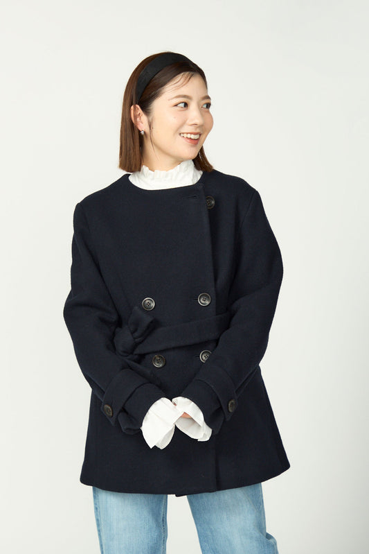 Audire melton coat (Dark navy)