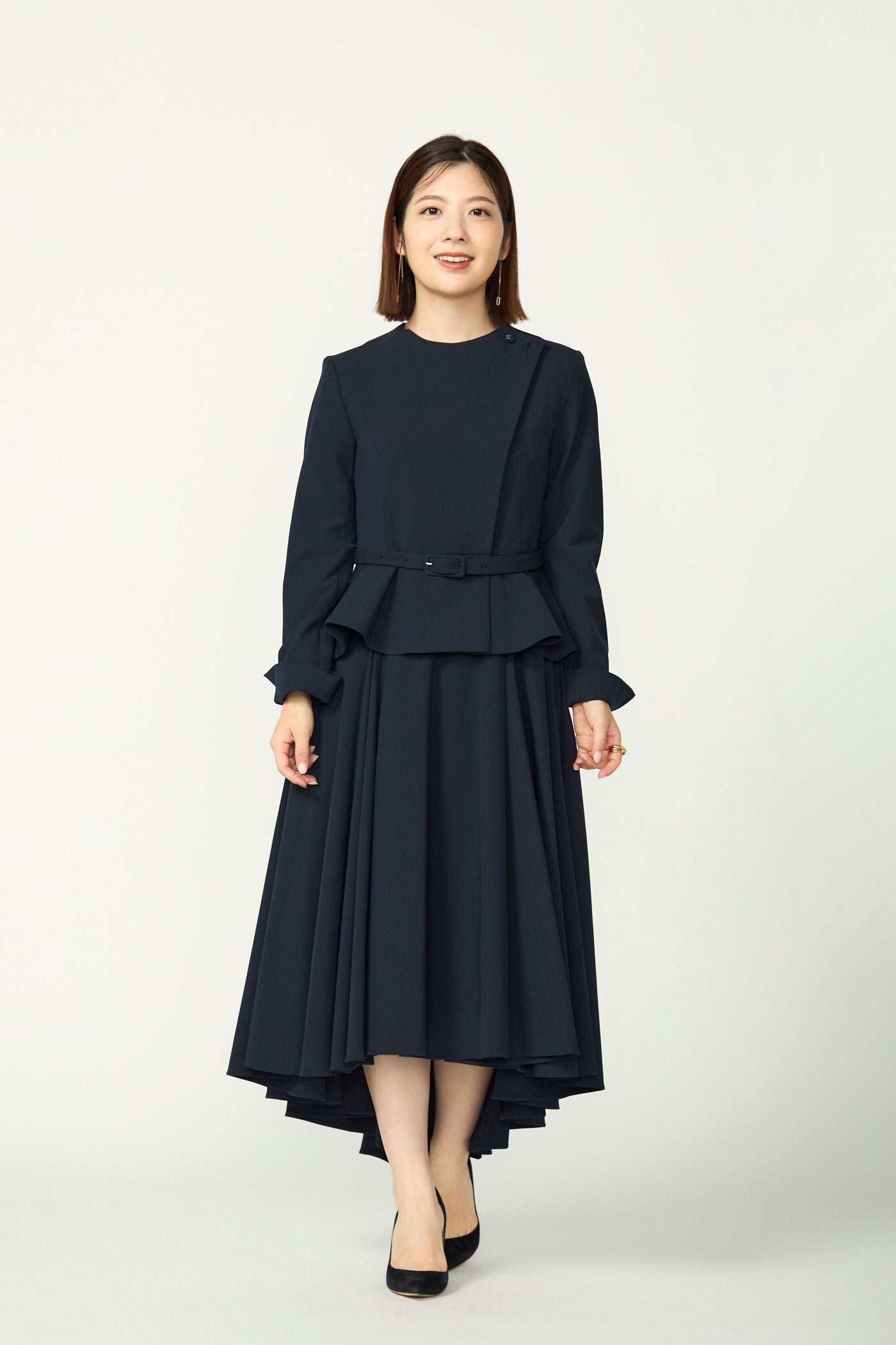 Noona peplum jacket(Navy)