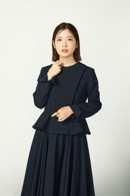 Noona peplum jacket(Navy)
