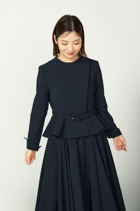 Noona peplum jacket(Navy)