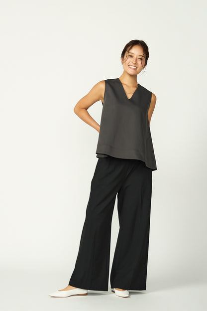 Frame layeard vest(Charcoal)
