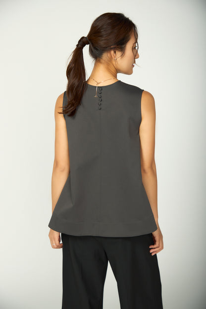 Frame layeard vest(Charcoal)
