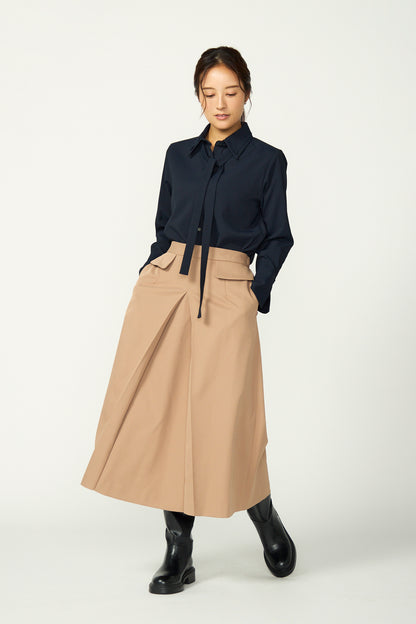 Double collar dress shirt (Navy)