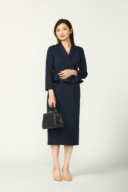 Cheer up peplum dress (Navy)