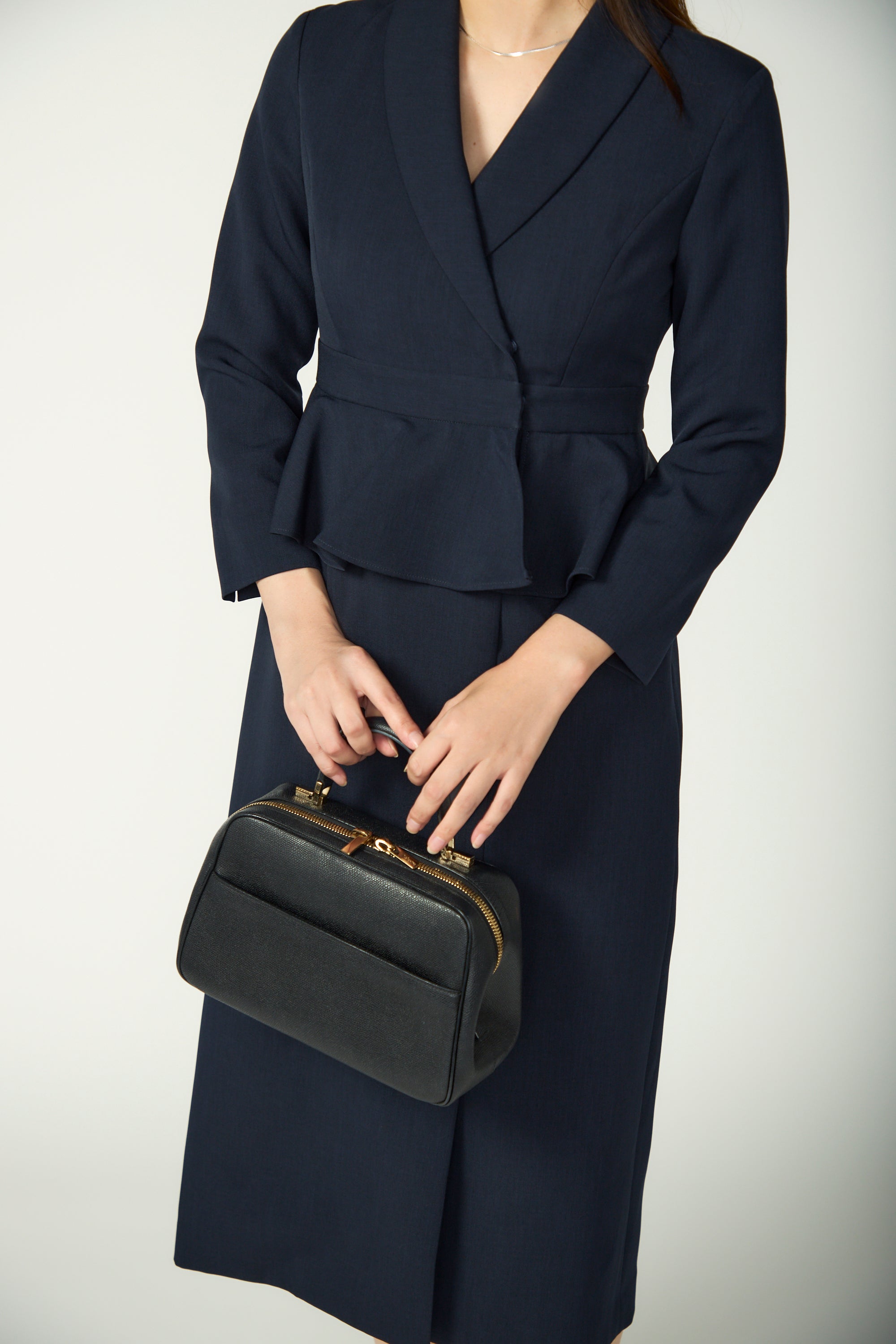 Cheer up peplum dress (Navy) – Audire