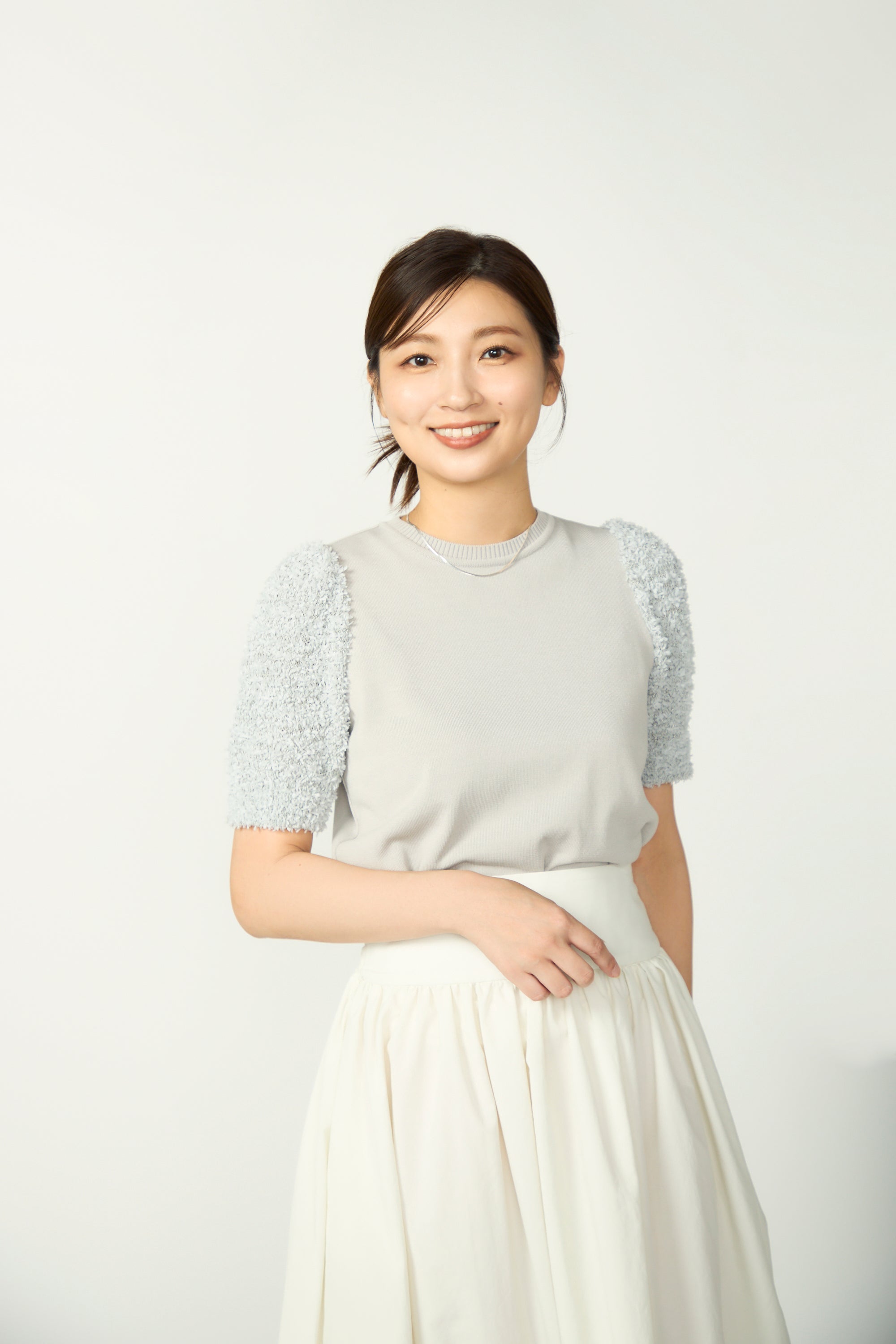 Audire ボウタイブラウス ホワイトM Audire bowtie blouse(White)