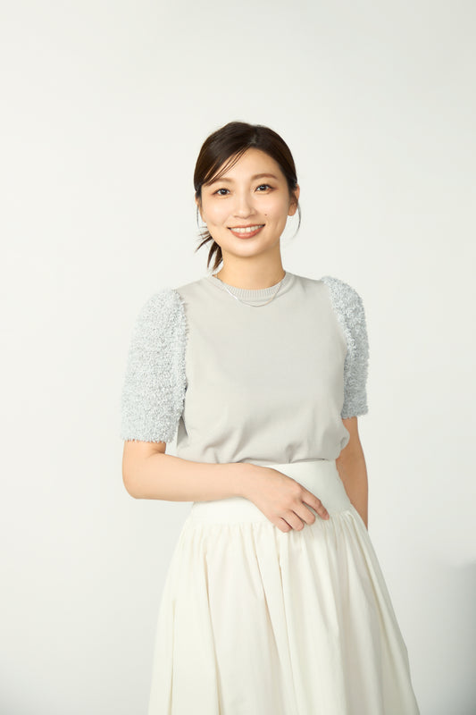 Flurries sleeve kint tops(Gray)