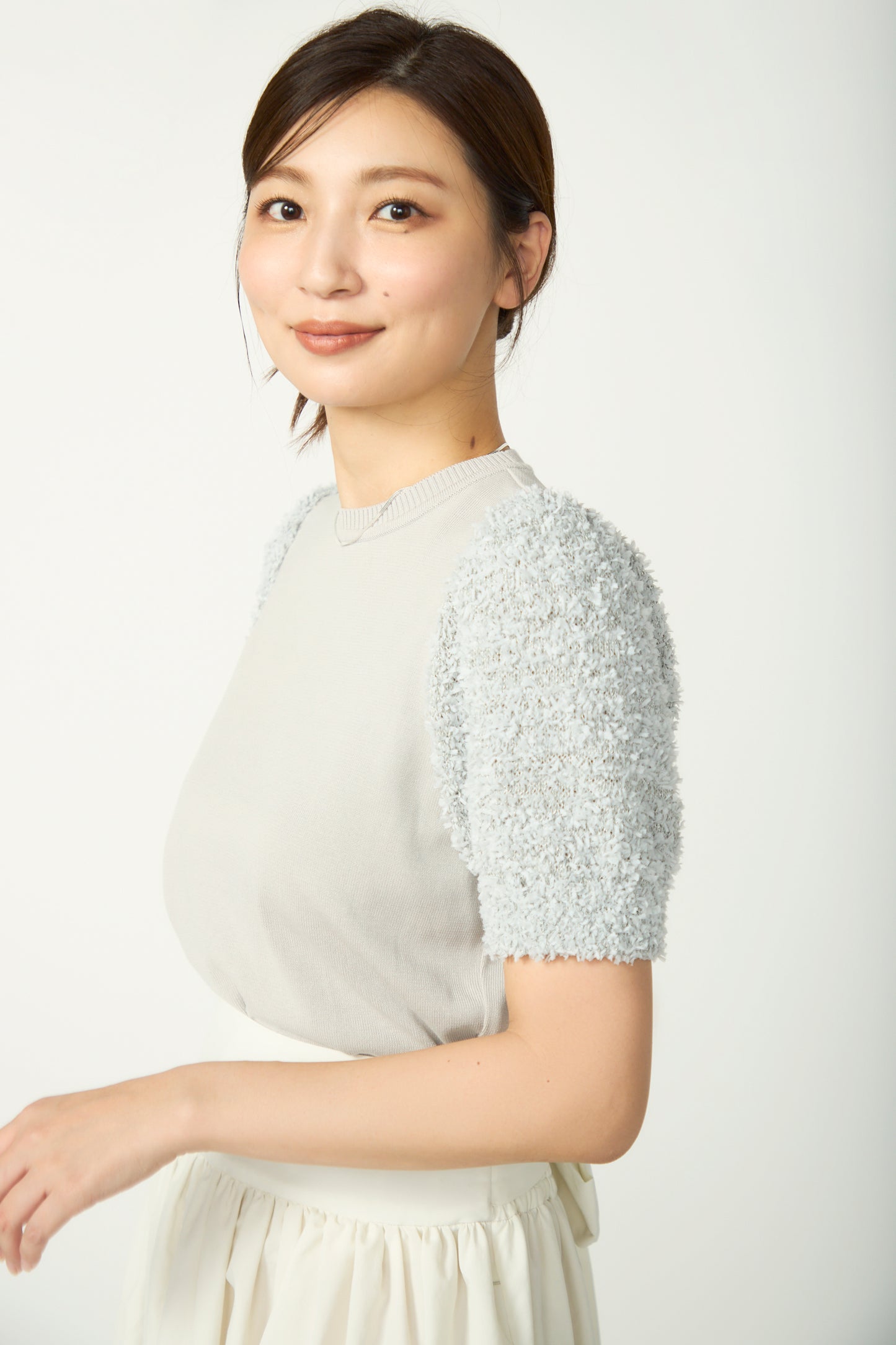 Flurries sleeve kint tops(Gray)