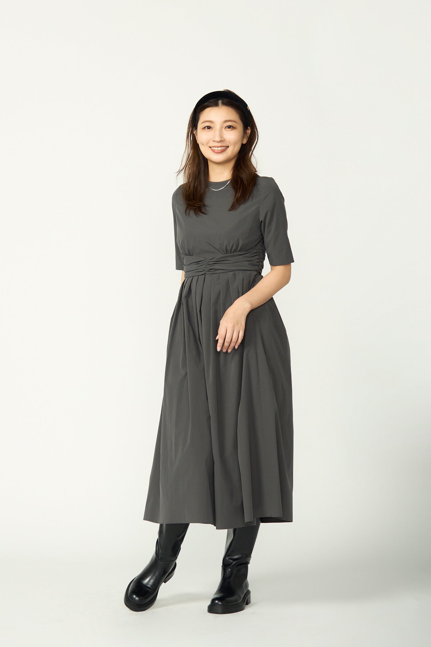 KushuKushu tack dress(Charcoal)