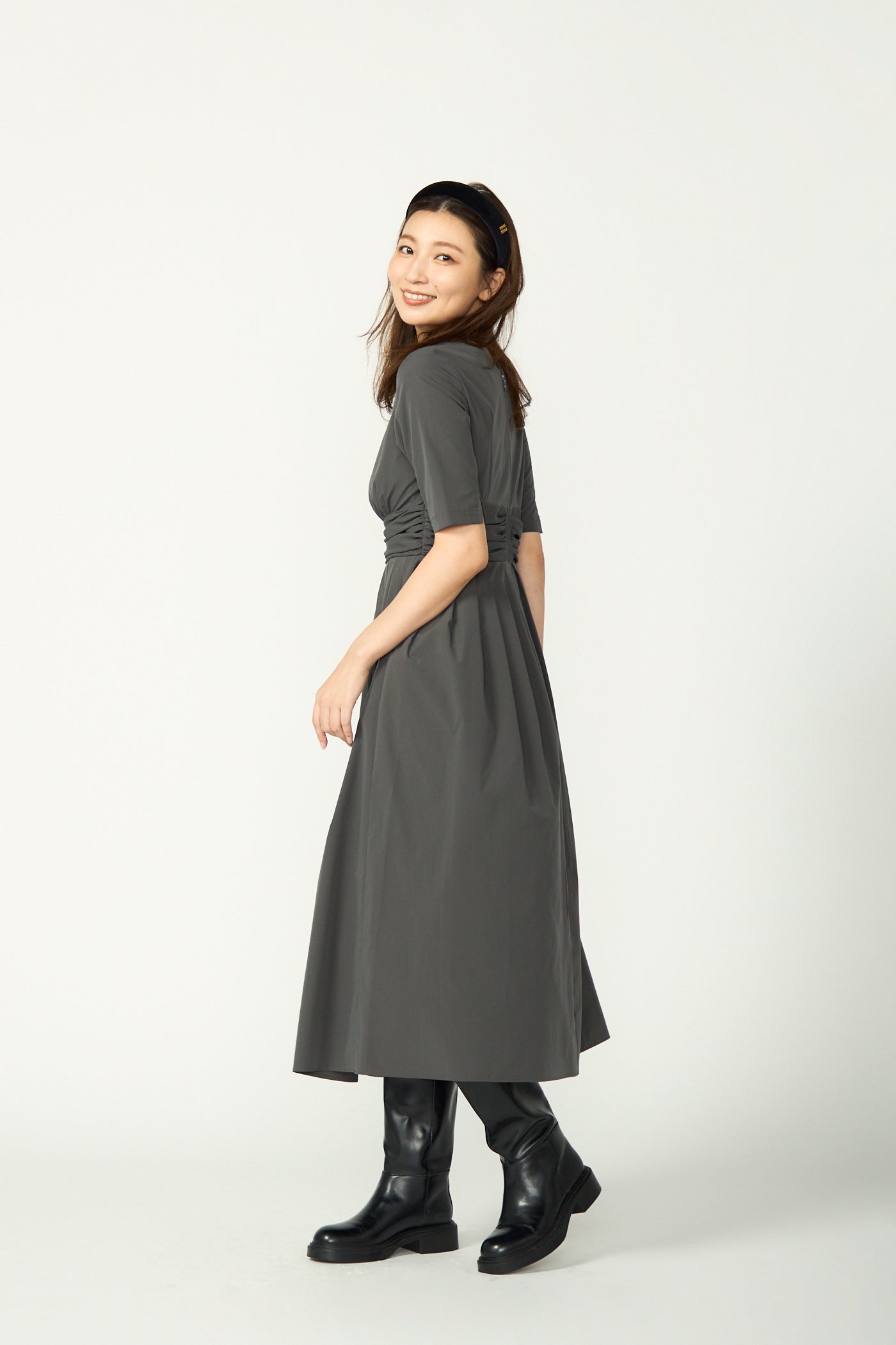KushuKushu tack dress(Charcoal)