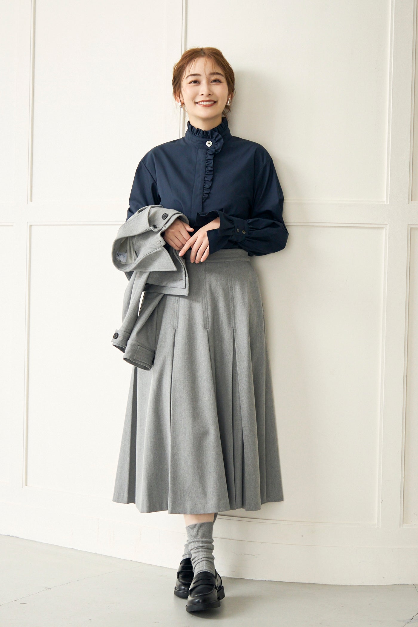 French chic blouse(Navy)