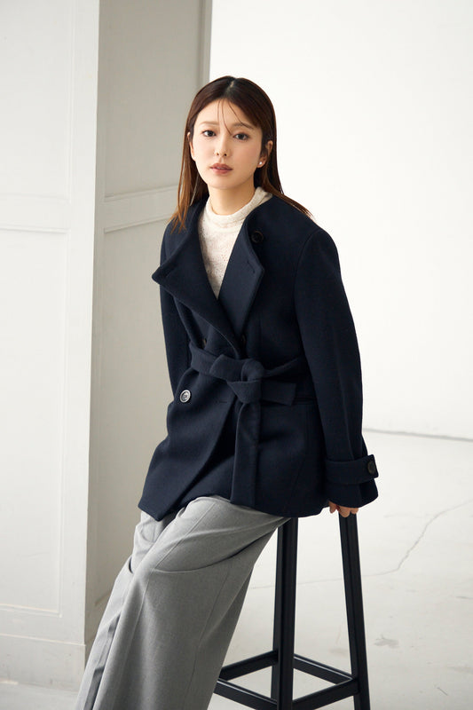 Audire melton coat (Dark navy)