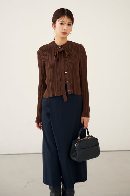Bowtie rib ensemble knit(Chocolate)