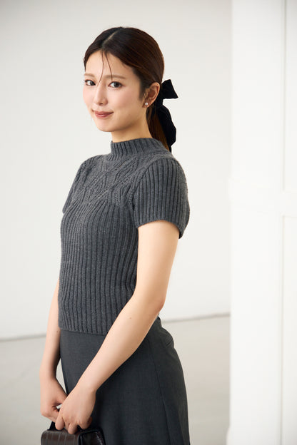 Diamond knit tops (Heather gray)