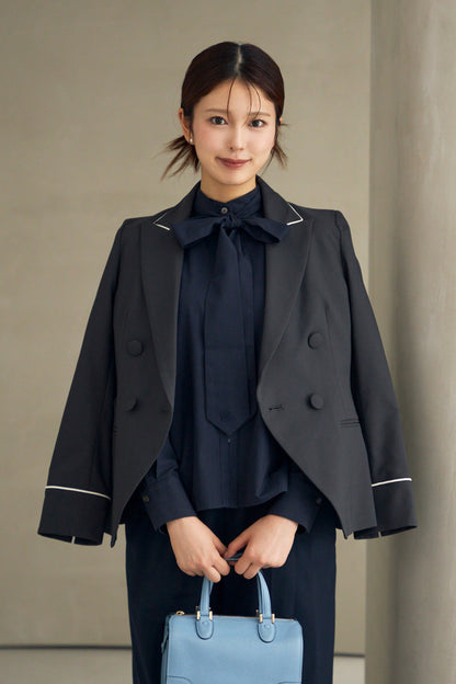 Audire bowtie volume blouse(VERY別注) (Navy)