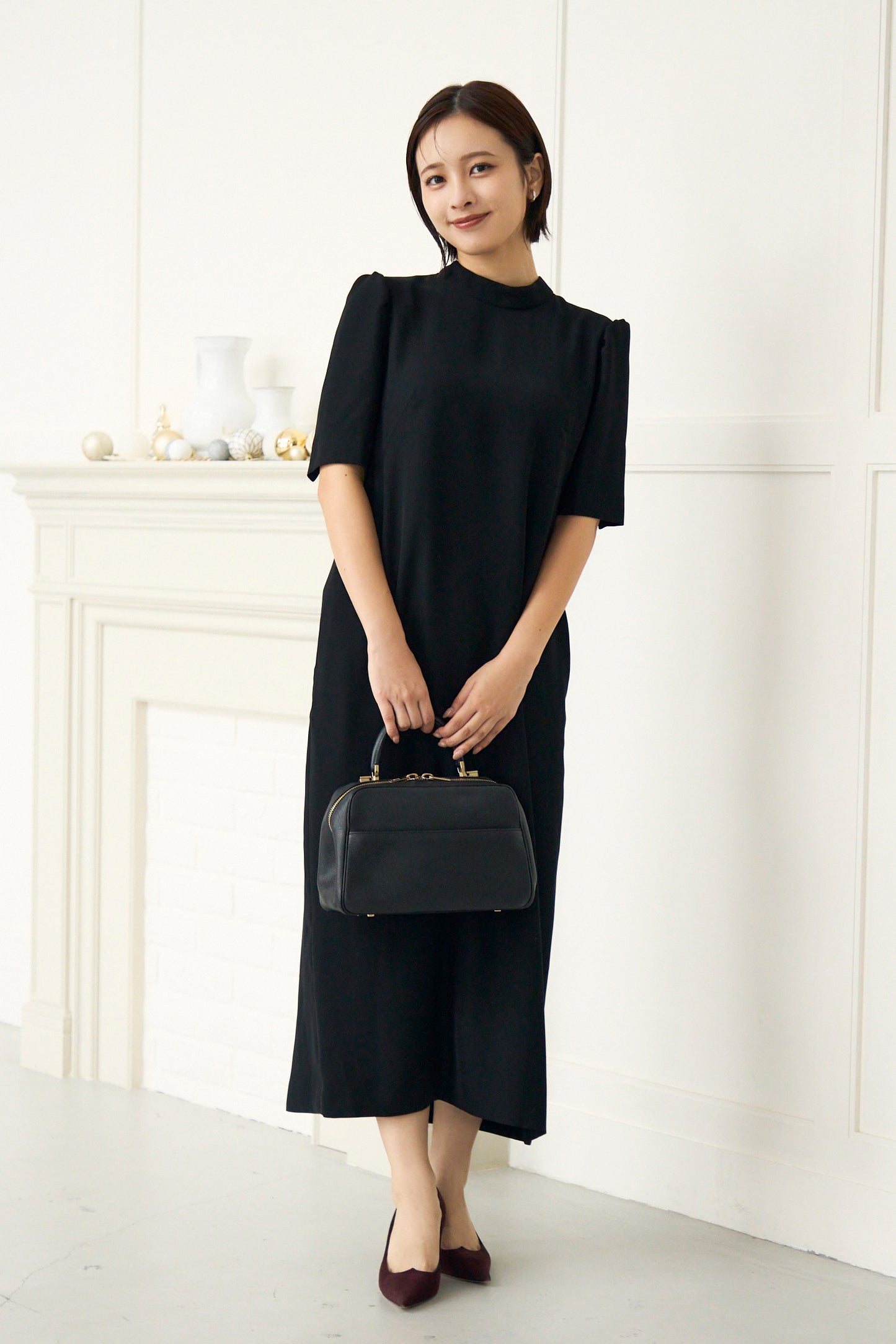 3pattern ribbon dress(Black)