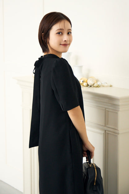 3pattern ribbon dress(Black)