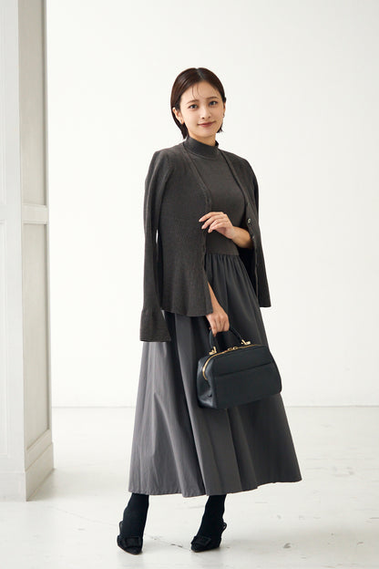 Velor touch knit dress(Gray)