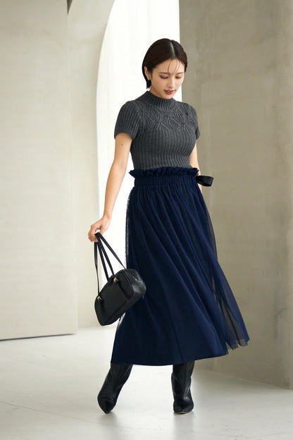 Diamond knit tops (Heather gray)