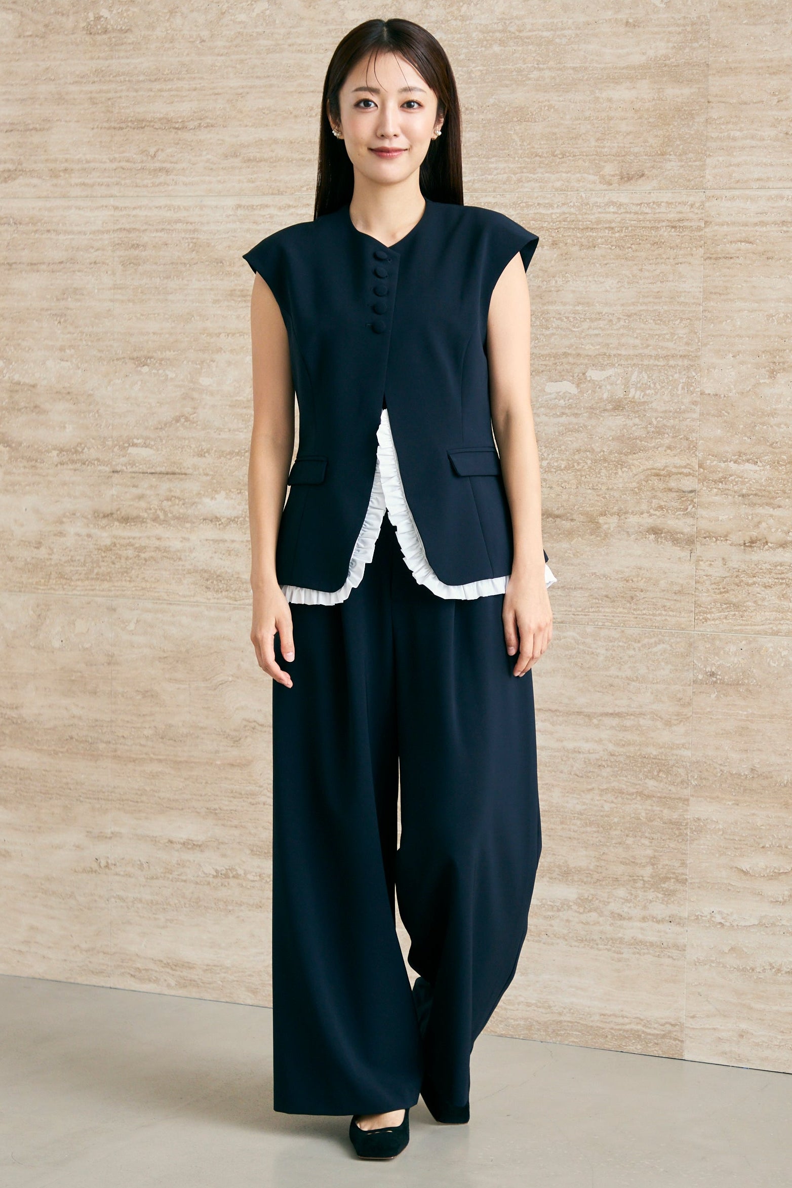 Smart tuck pants(Navy) – Audire