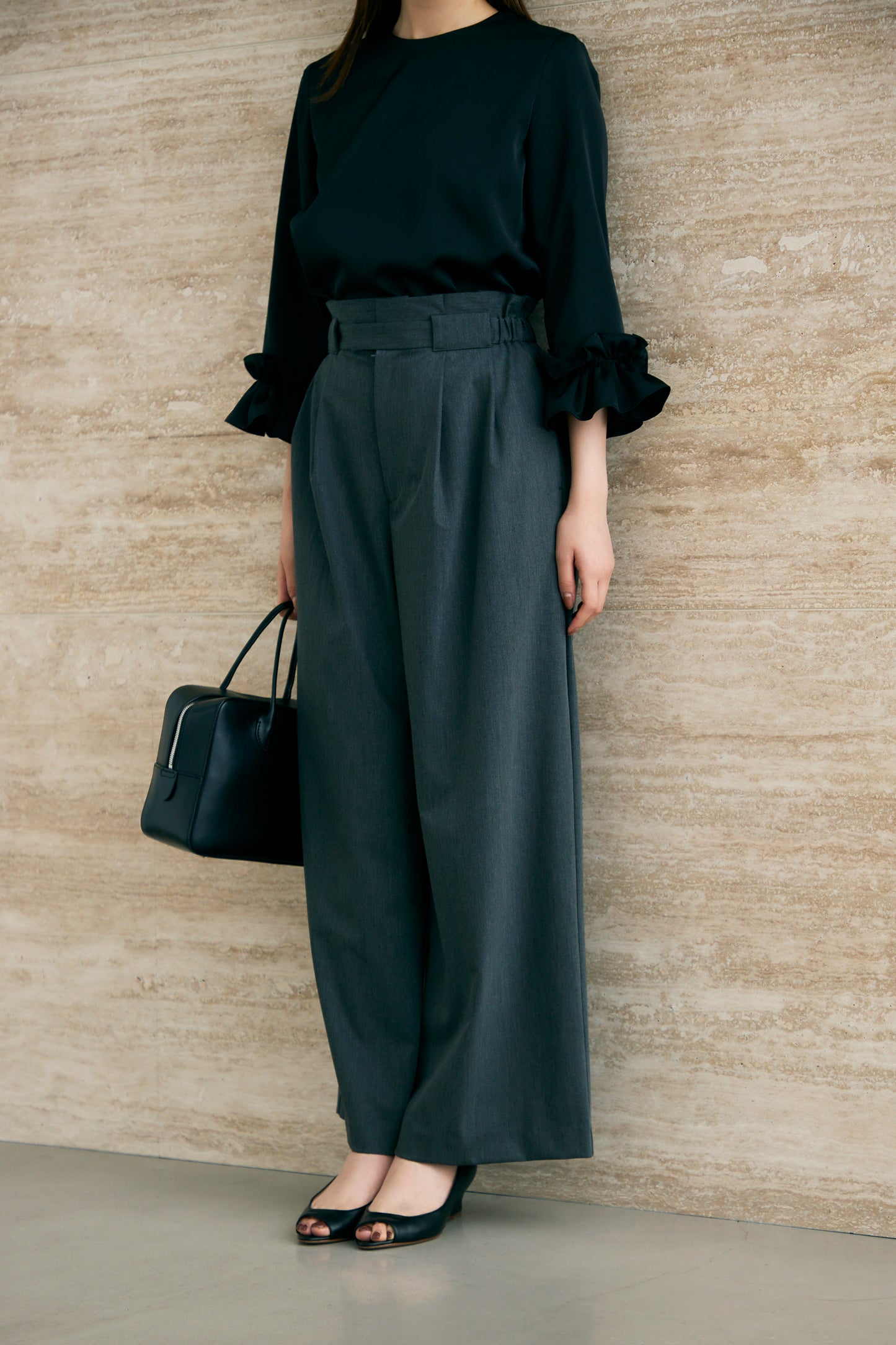 Smart tuck pants(Gray)