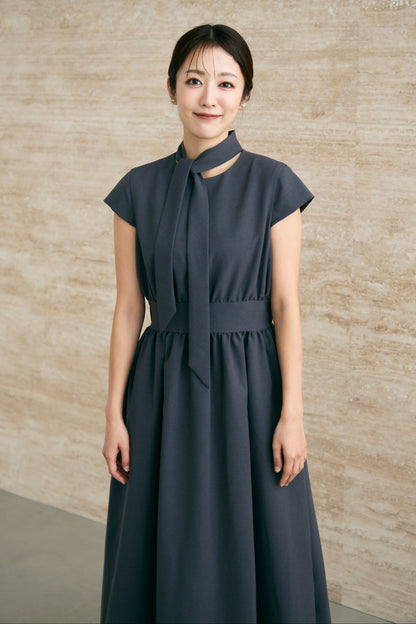 Tea time shirt dress(Gray)