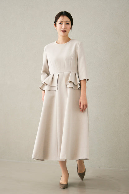 Prima peplum dress(Beige)