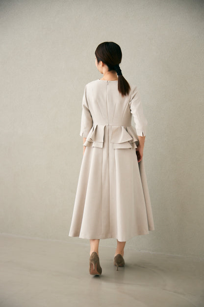 Prima peplum dress(Beige)