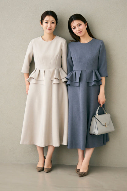 Prima peplum dress(Gray)