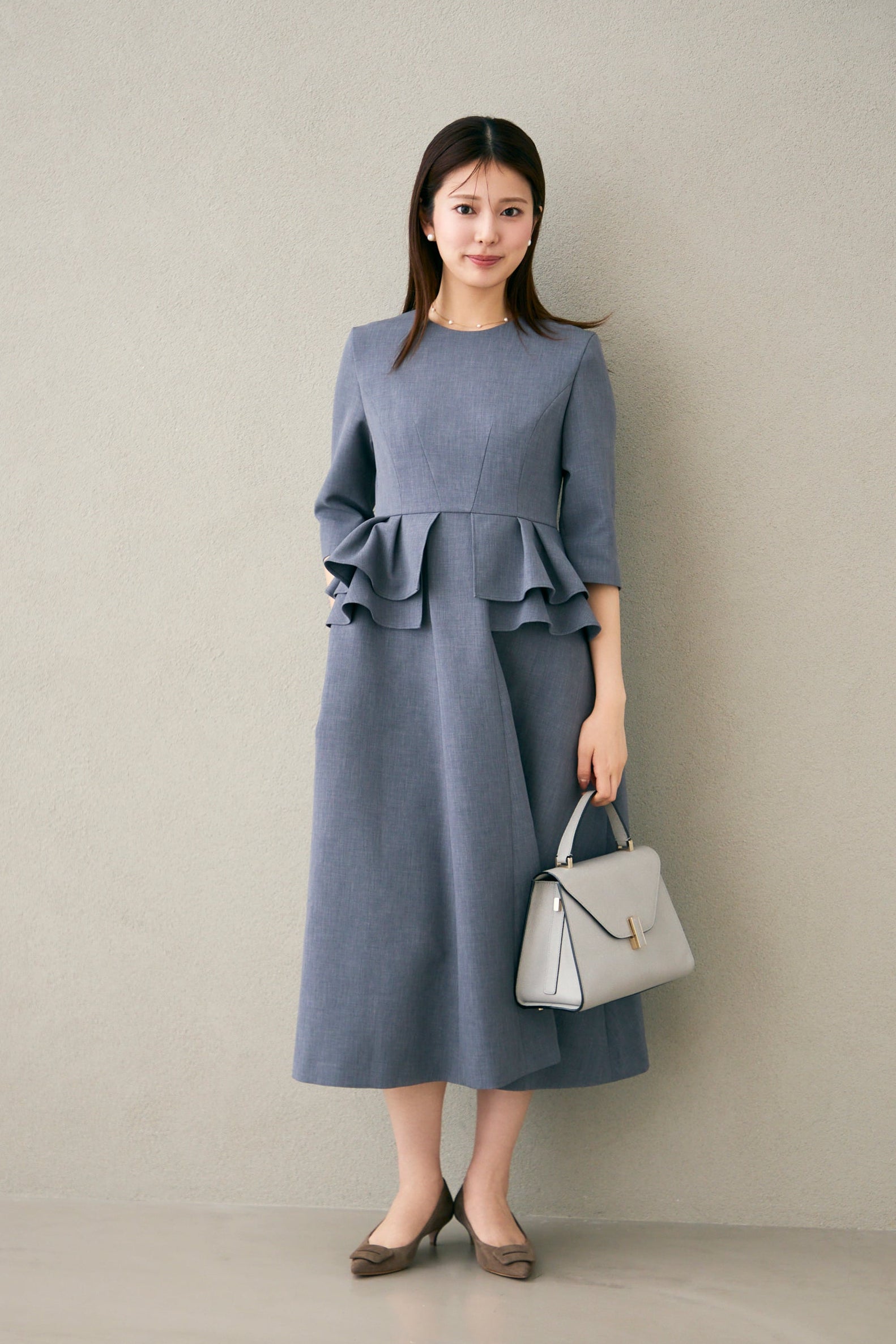 Prima peplum dress(Gray) – Audire