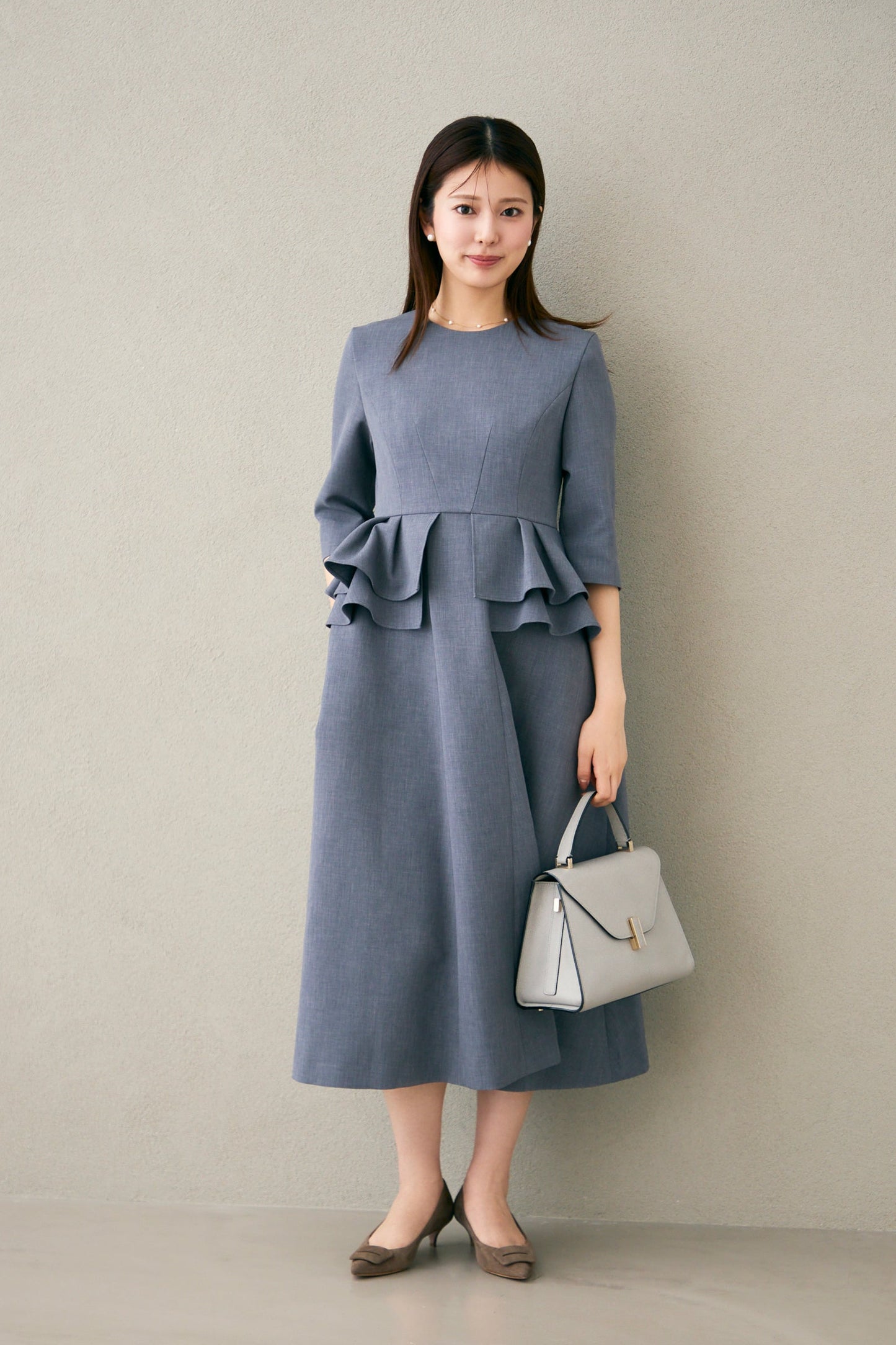 Prima peplum dress(Gray)