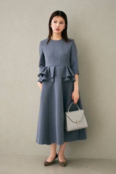 Prima peplum dress(Gray) – Audire