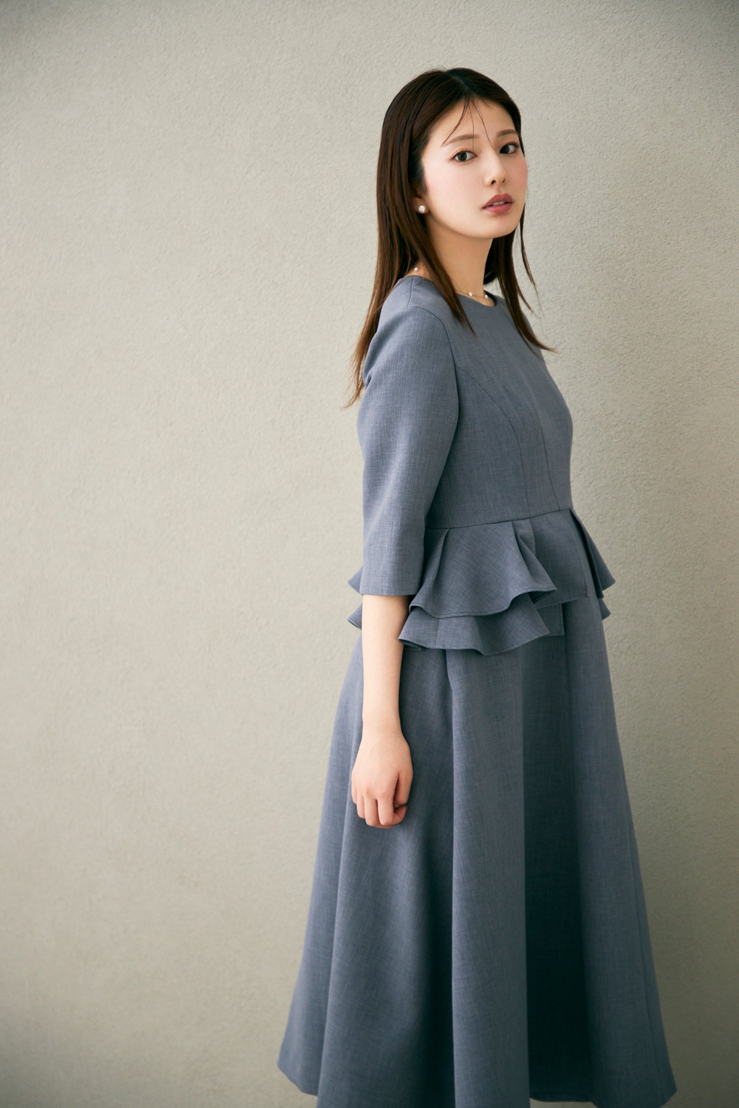 Prima peplum dress(Gray)