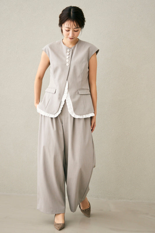 Smart tuck pants(Beige)