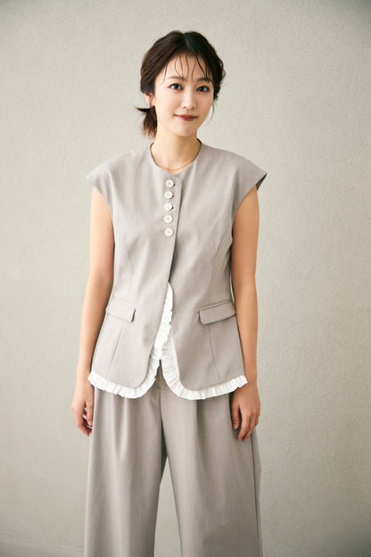 Frill smart vest(Beige)