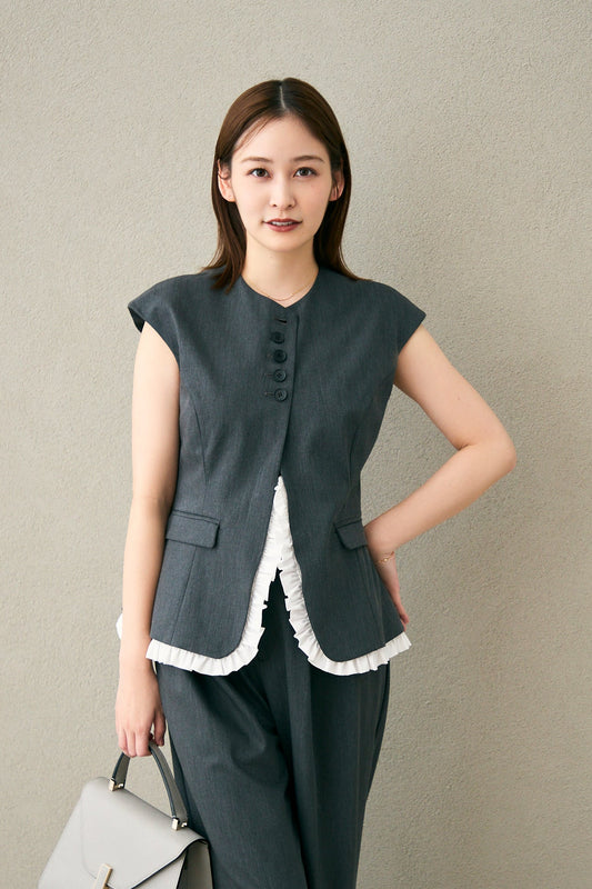 Frill smart vest(Gray)