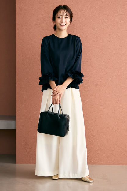 Peony cuffs tops(Navy)