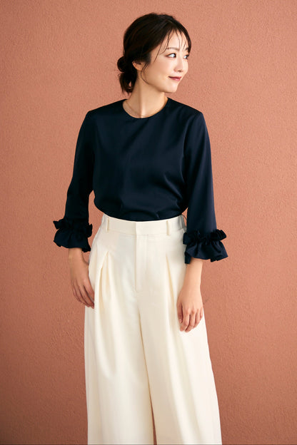 Peony cuffs tops(Navy)