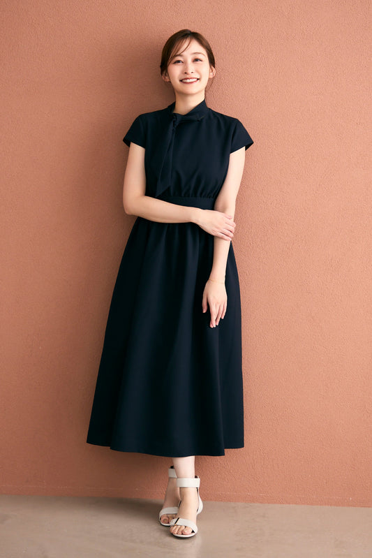 Tea time shirt dress(Navy)