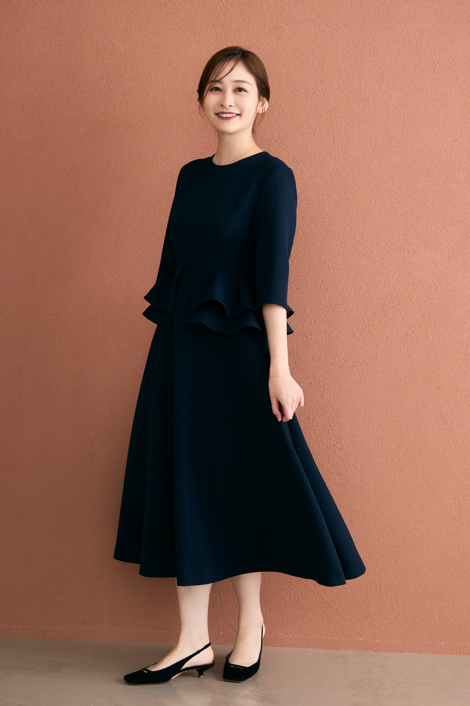 Prima peplum dress(Navy) – Audire