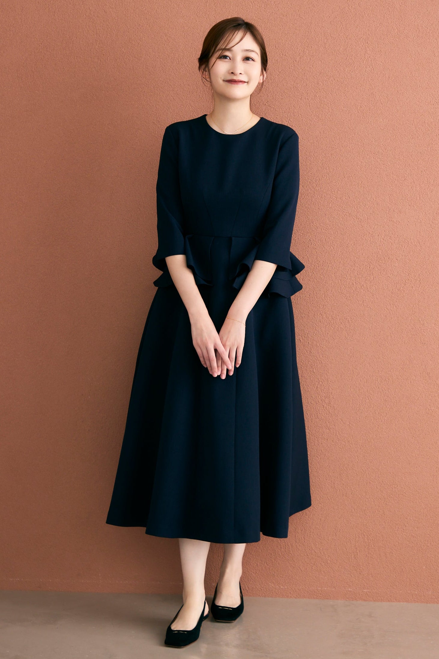 Prima peplum dress(Navy) – Audire