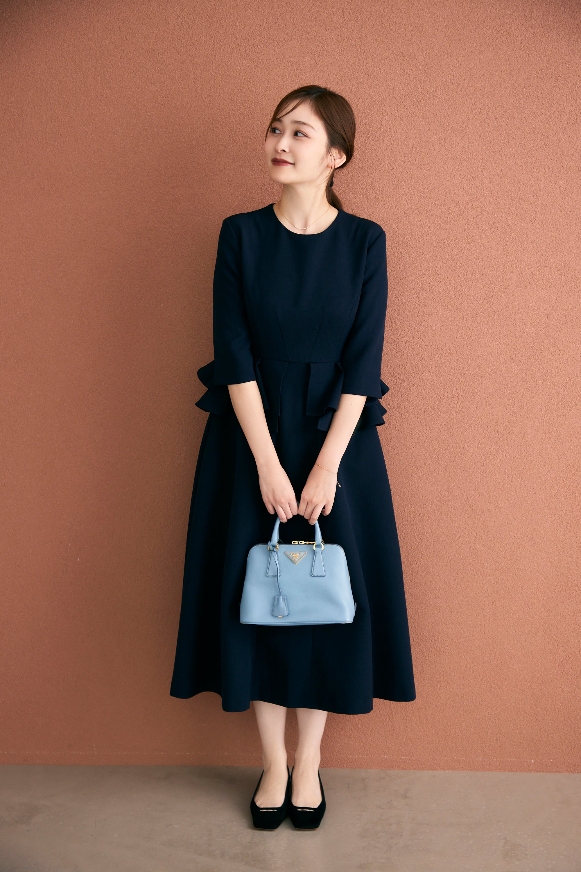 Prima peplum dress(Navy) – Audire