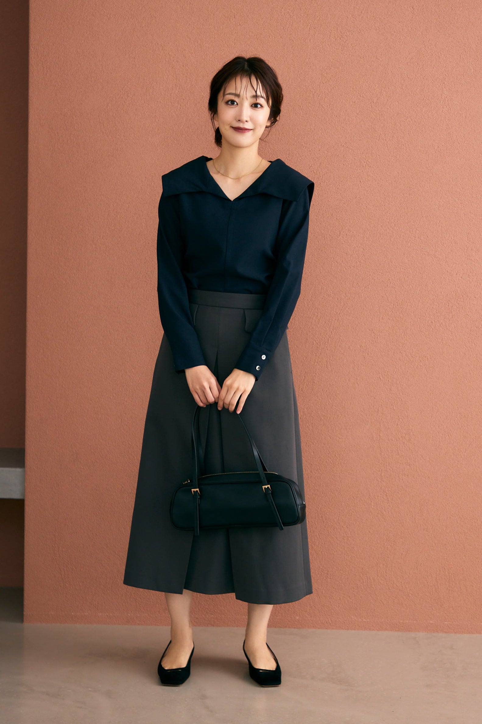 Audire アウディーレ　Shoreline blouse(Navy)S Shoreline blouse(Navy) – Audire