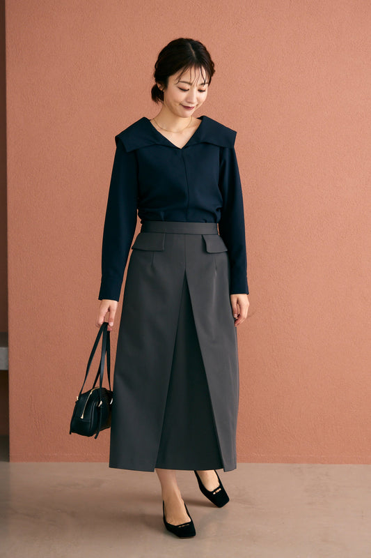 Frame trad skirt(Charcoal)