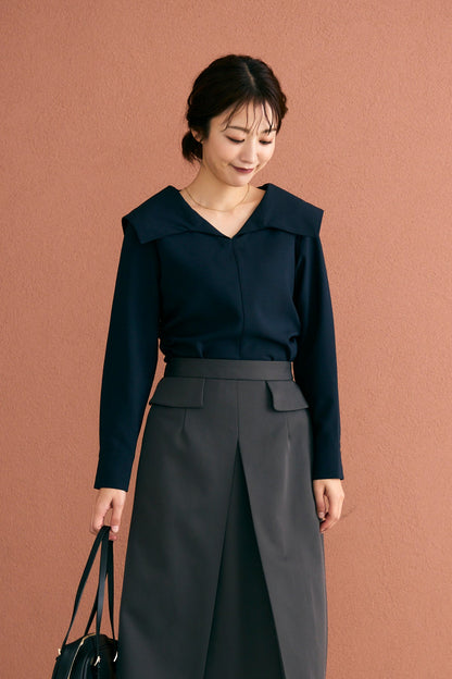 Shoreline blouse(Navy)