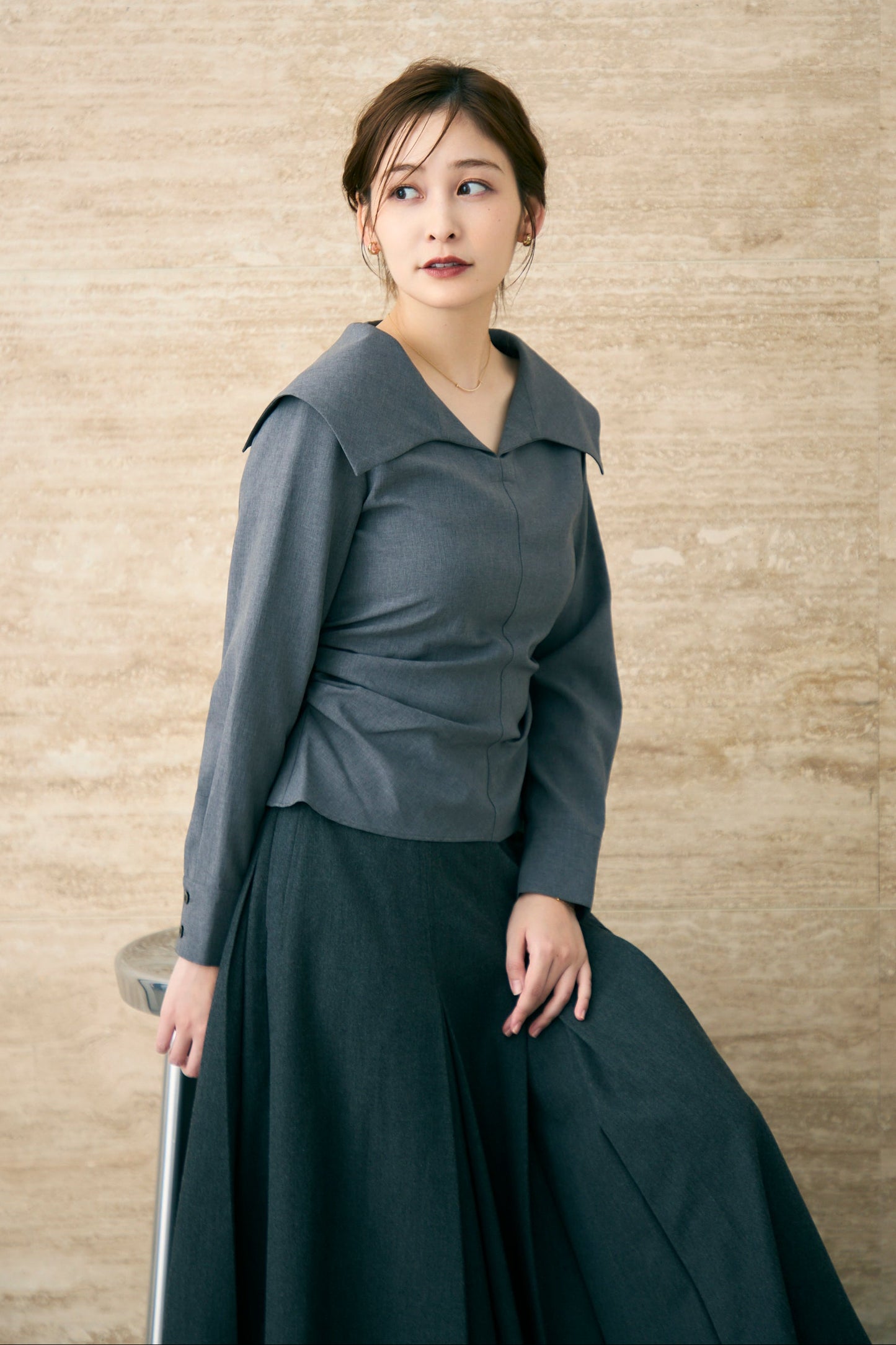 Shoreline blouse(Gray)