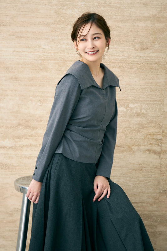 Shoreline blouse(Gray)