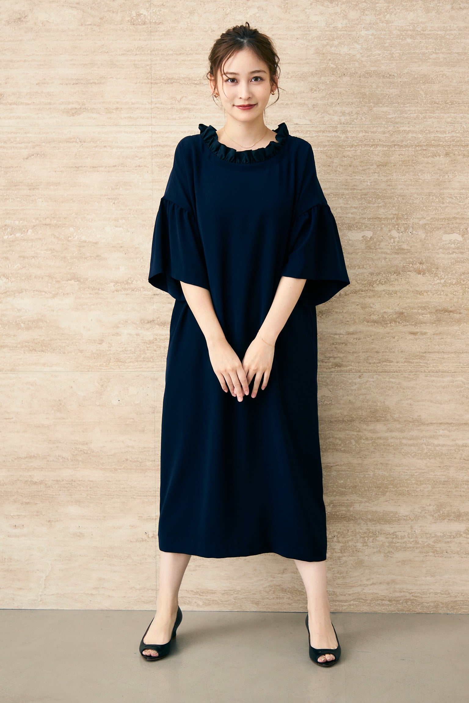 Witch flare dress(Navy) – Audire