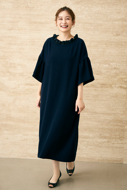 Witch  flare dress(Navy)